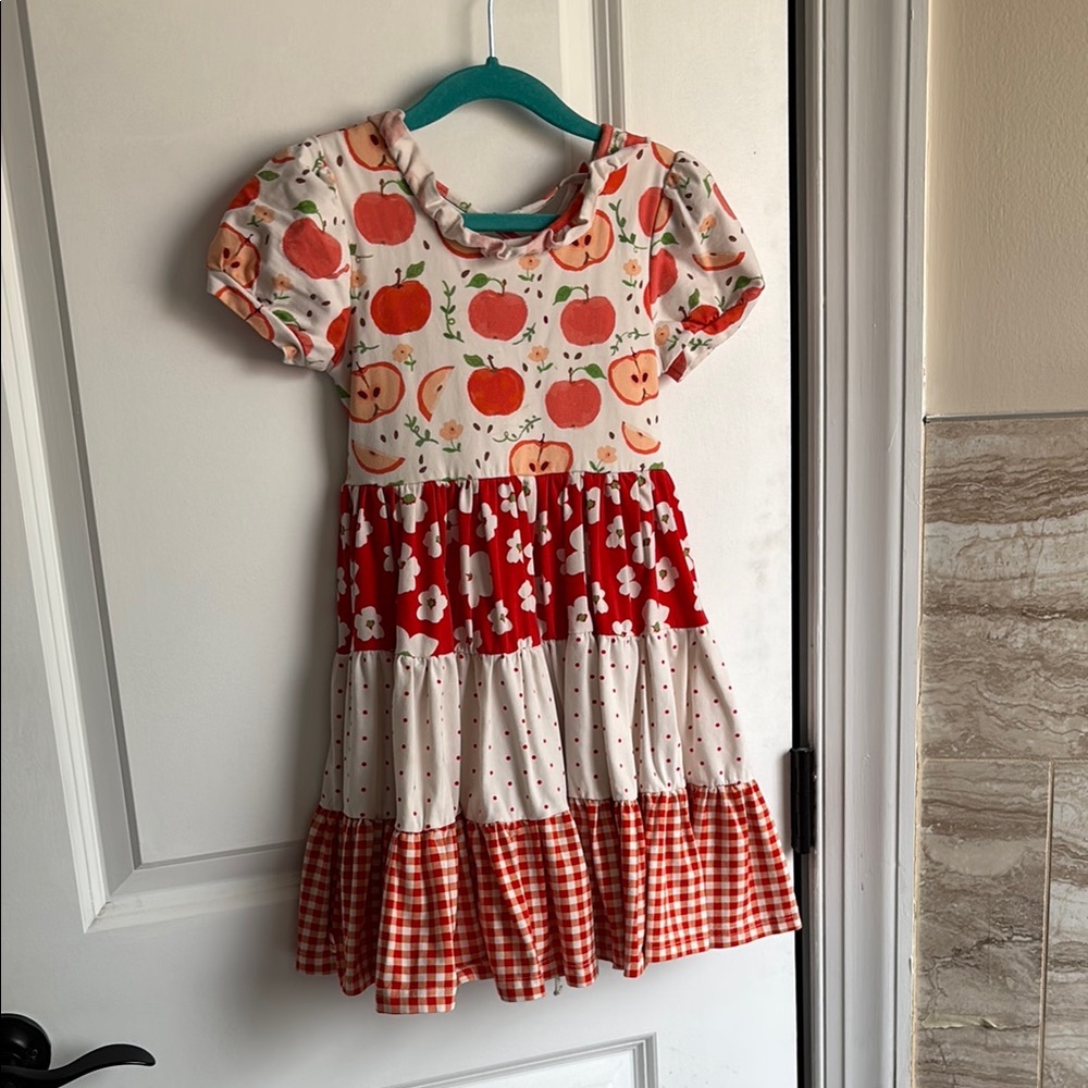 Sweethoney Apple Print girls Dress - size 6